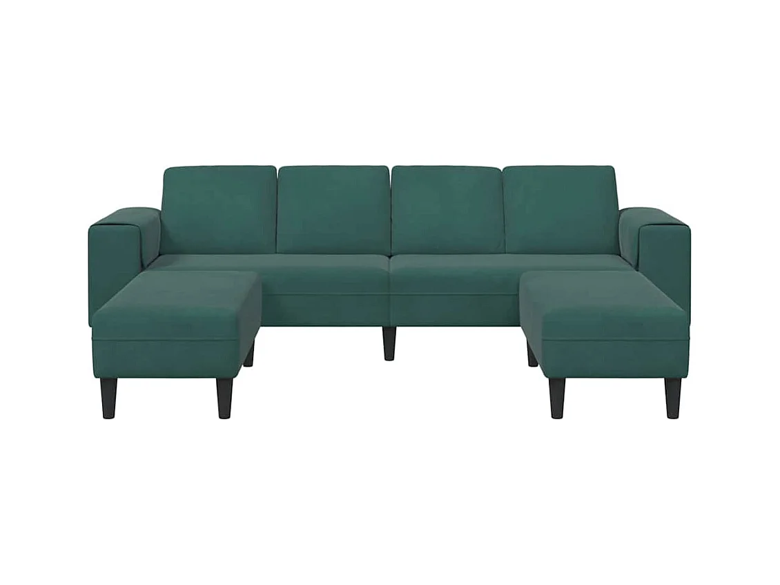 3-delige donkergroene fluwelen bankset