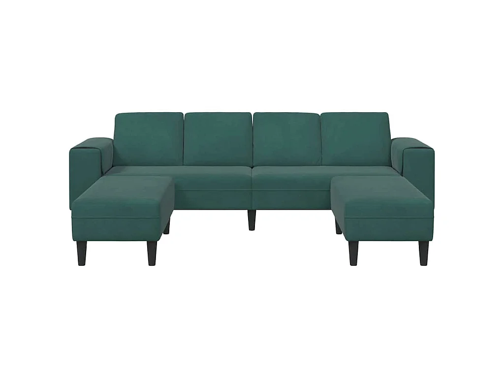Set di divani in velluto verde scuro da 3 pezzi