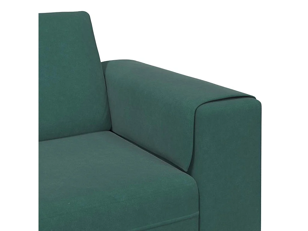 Set di divani in velluto verde scuro da 3 pezzi