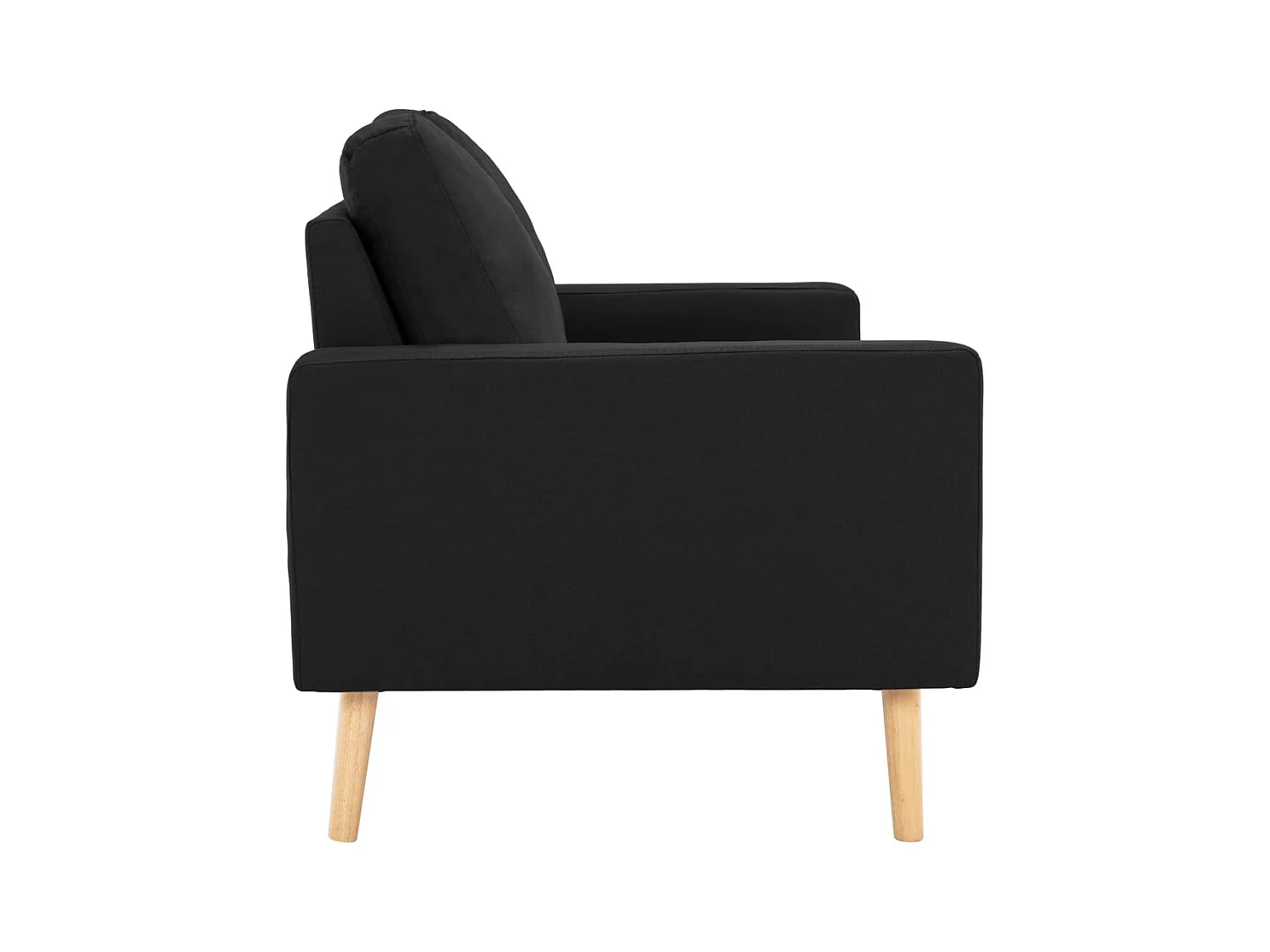 Sofá de 2 plazas de tela negra