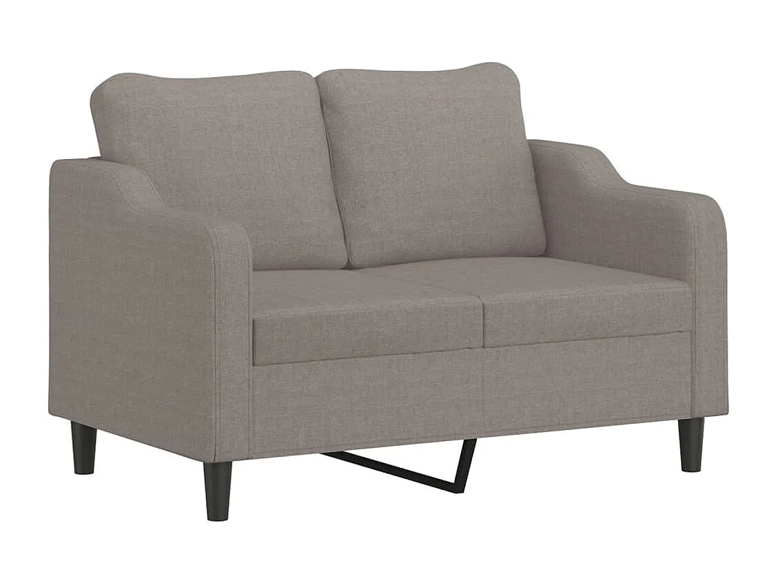 Canapé 2 places avec oreillers décoratifs taupe 120 cm tissu