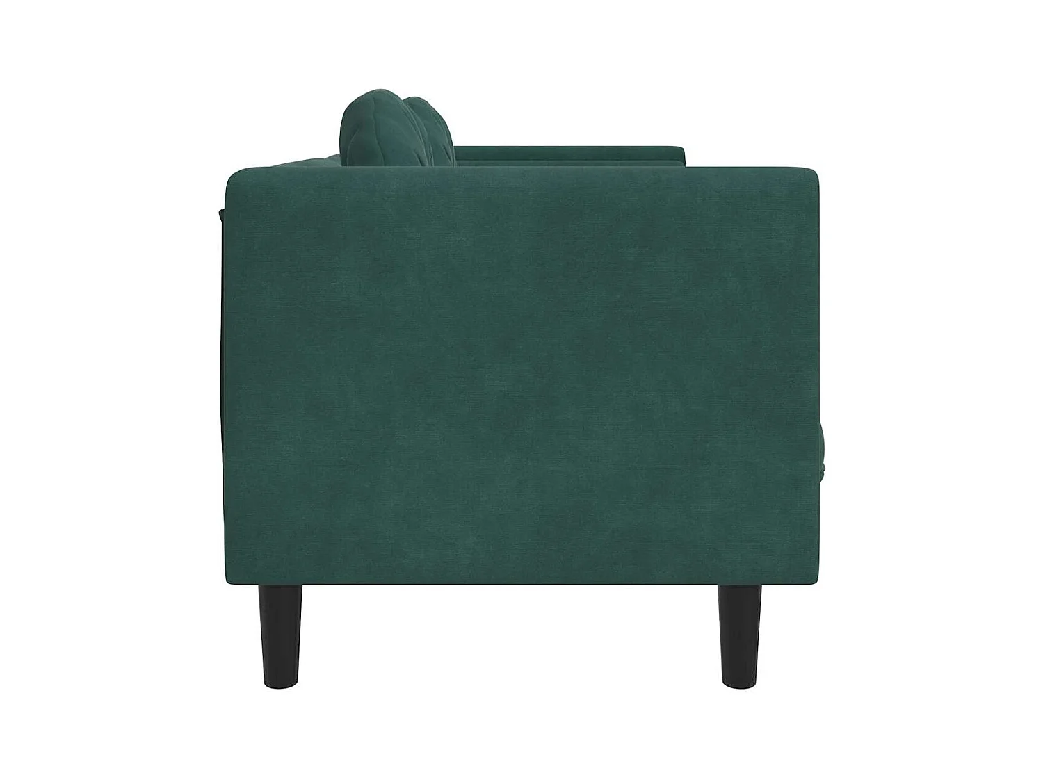 Sofá de 2 plazas de terciopelo verde oscuro con cojines