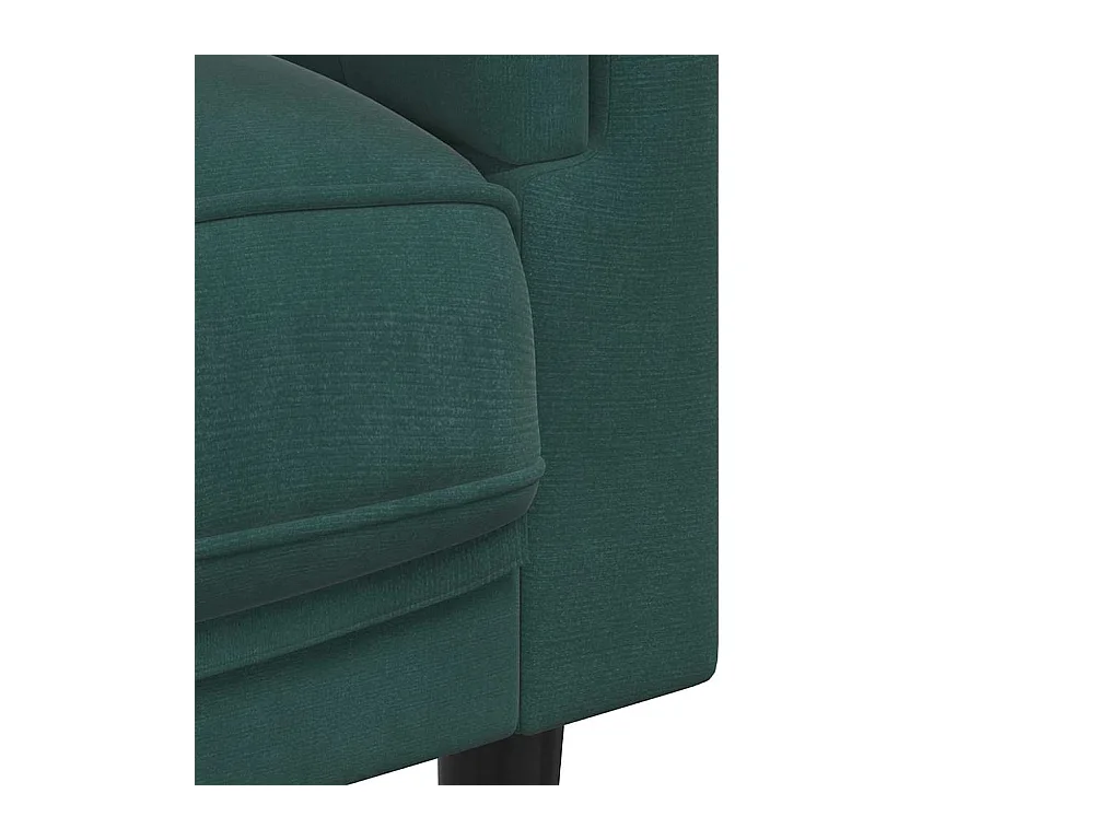 Sofá de 2 plazas de terciopelo verde oscuro con cojines