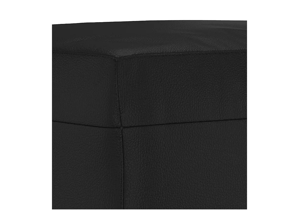 Conjunto de sofá de 3 piezas con cojines de piel sintética negra