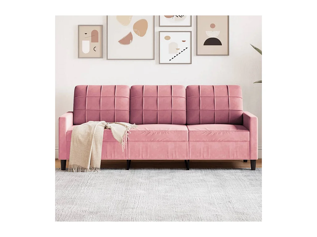 Divano 3 posti Rosa 180 cm Velluto