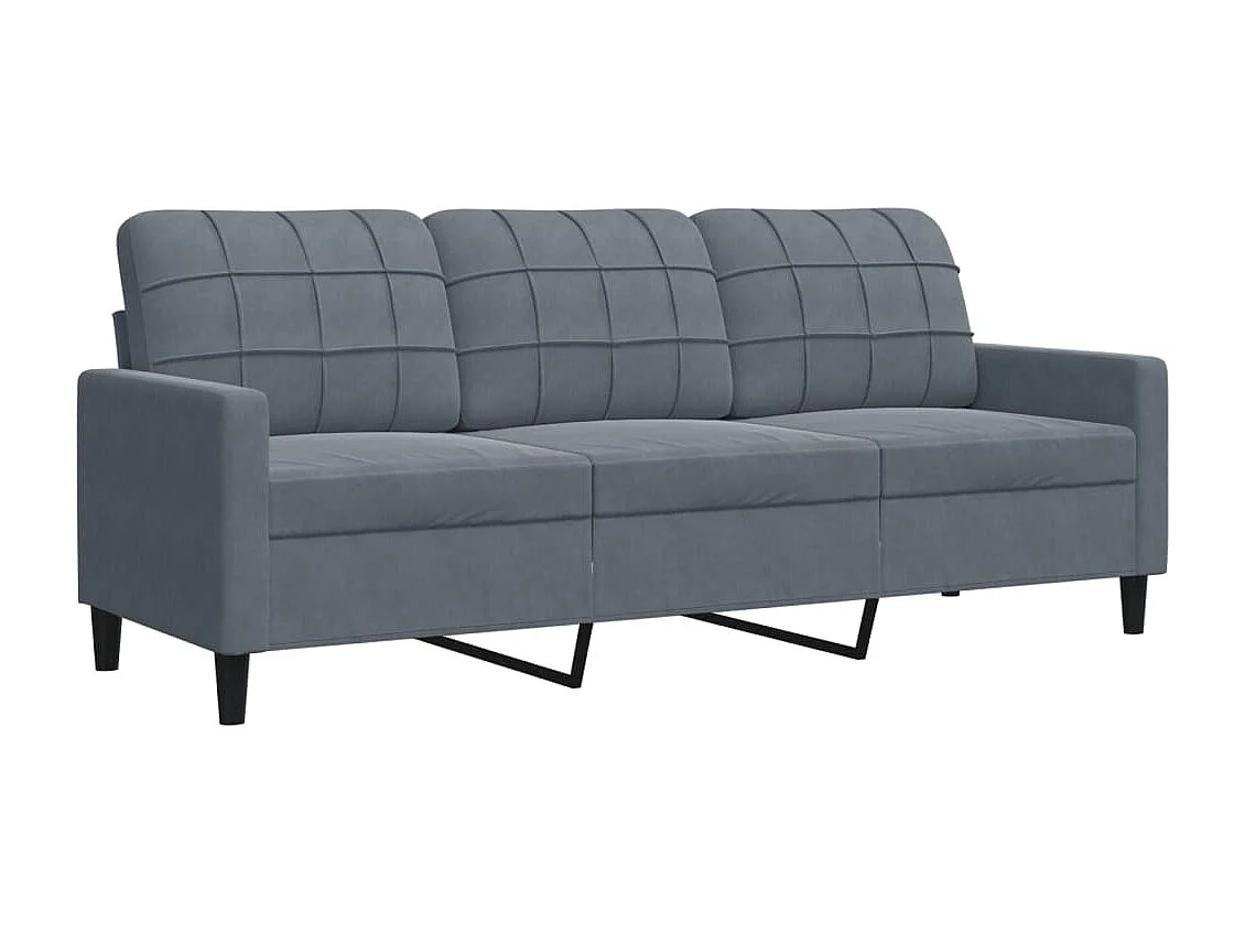 Ensemble de canapés 3 pcs avec coussins Gris foncé Velours