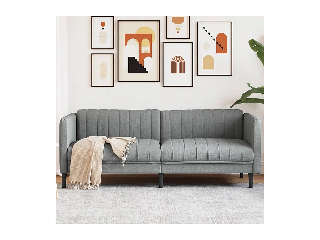 Sofá de 3 plazas de tela gris claro