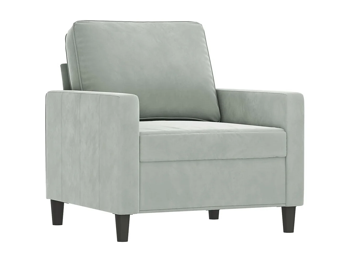 Set di divani 3 pezzi con cuscini in velluto grigio chiaro
