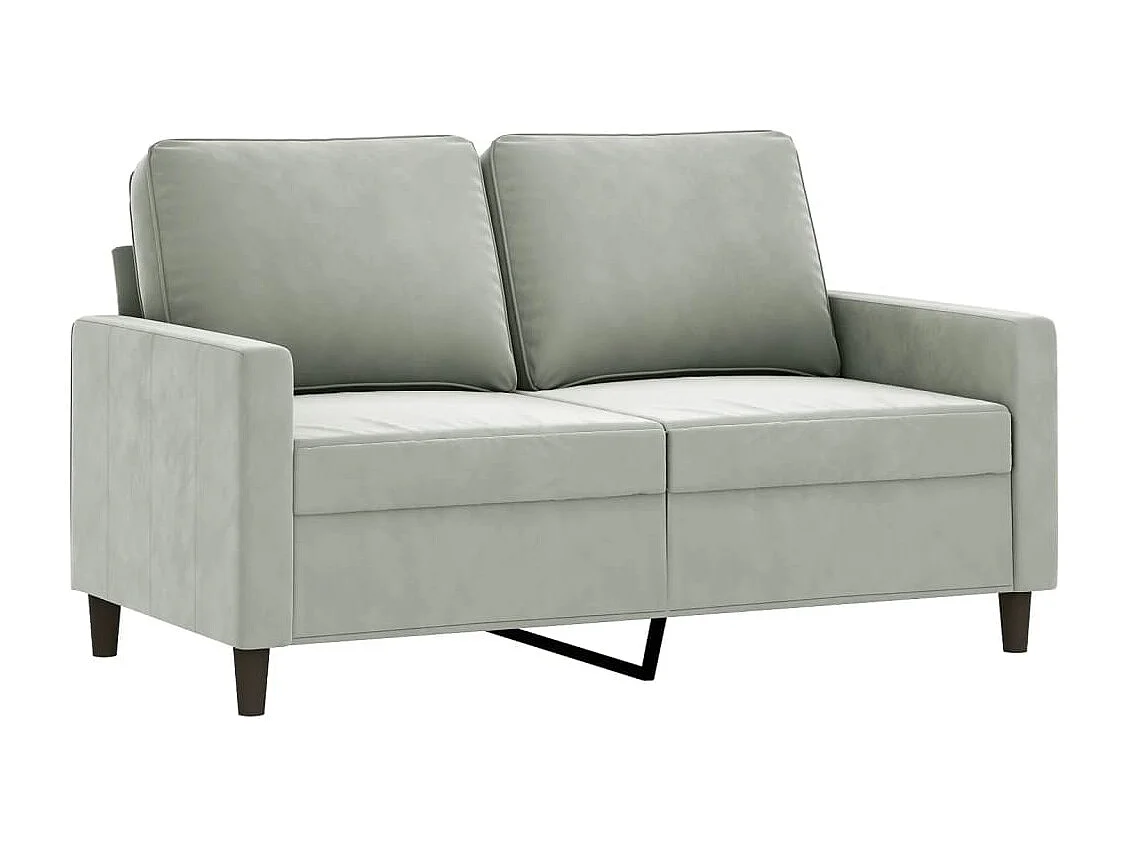 Set di divani 3 pezzi con cuscini in velluto grigio chiaro