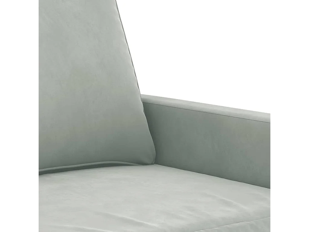 Set di divani 3 pezzi con cuscini in velluto grigio chiaro