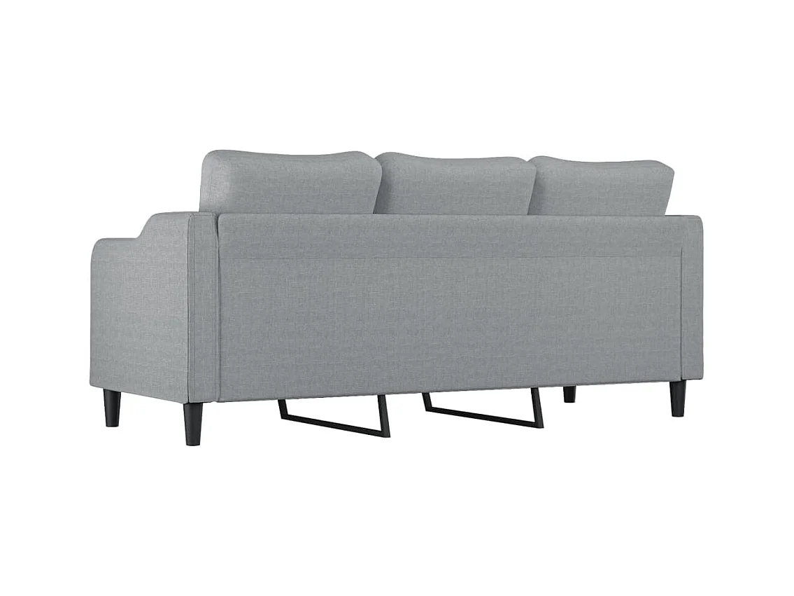 Divano 3 posti Grigio chiaro 180 cm Tessuto