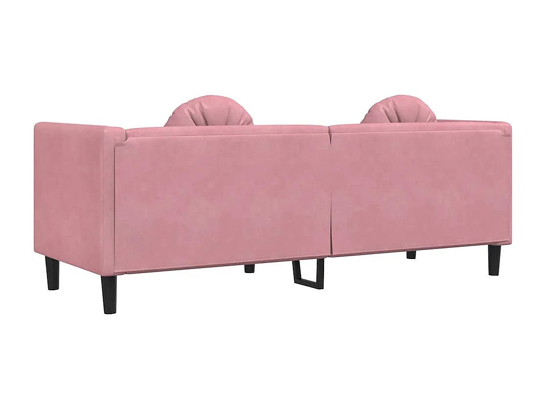 Sofá de 3 plazas con cojines de terciopelo rosa
