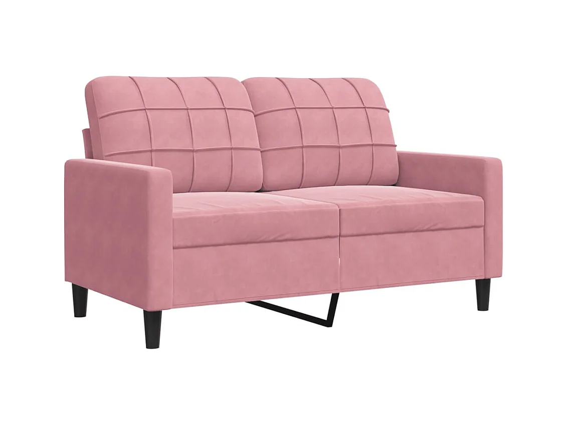 Set di divani 3 pezzi con cuscini, velluto rosa