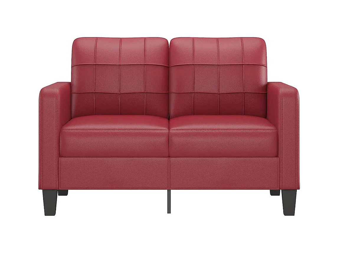 Divano 2 posti rosso bordeaux 120 cm in similpelle