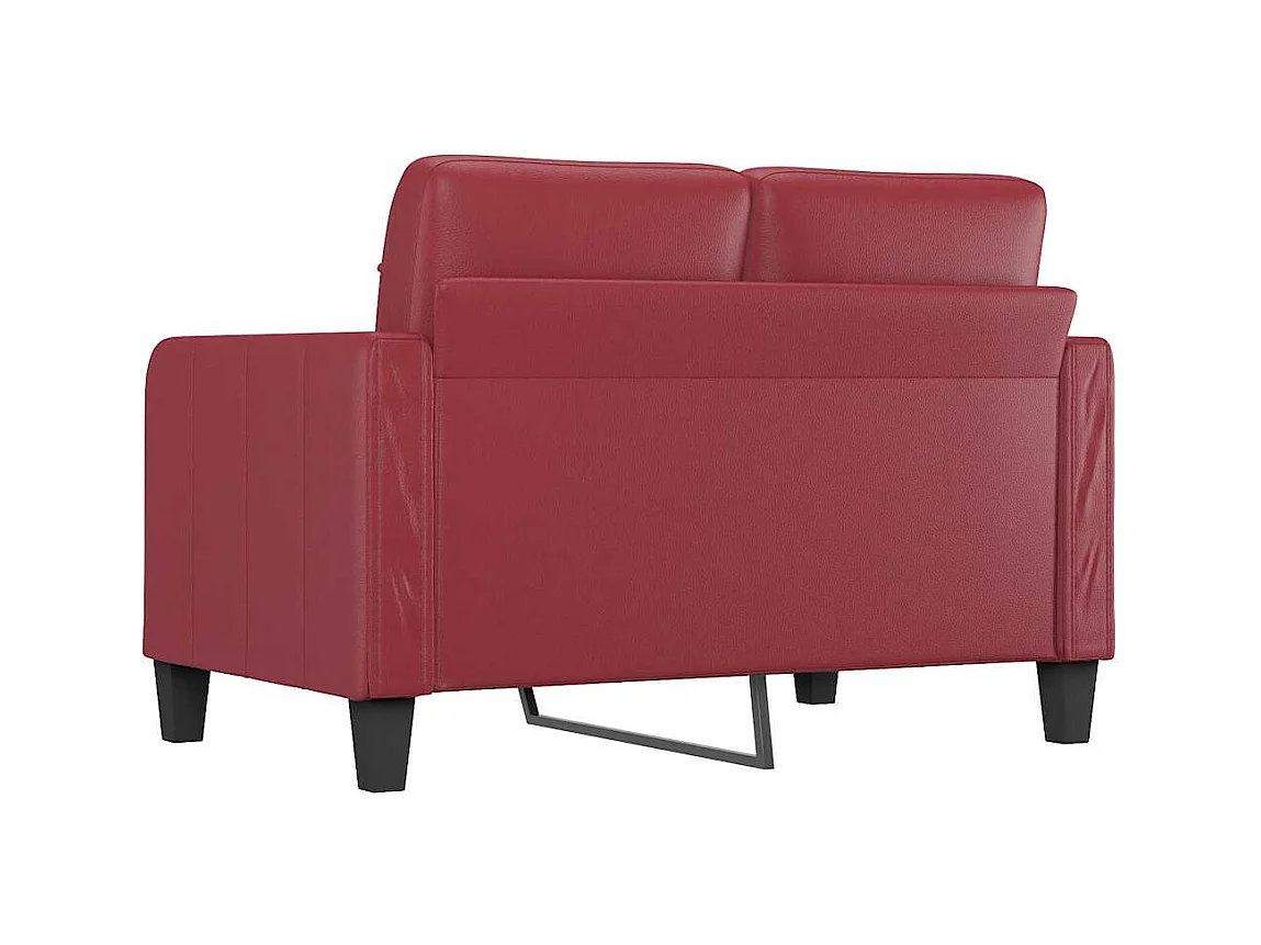 Divano 2 posti rosso bordeaux 120 cm in similpelle