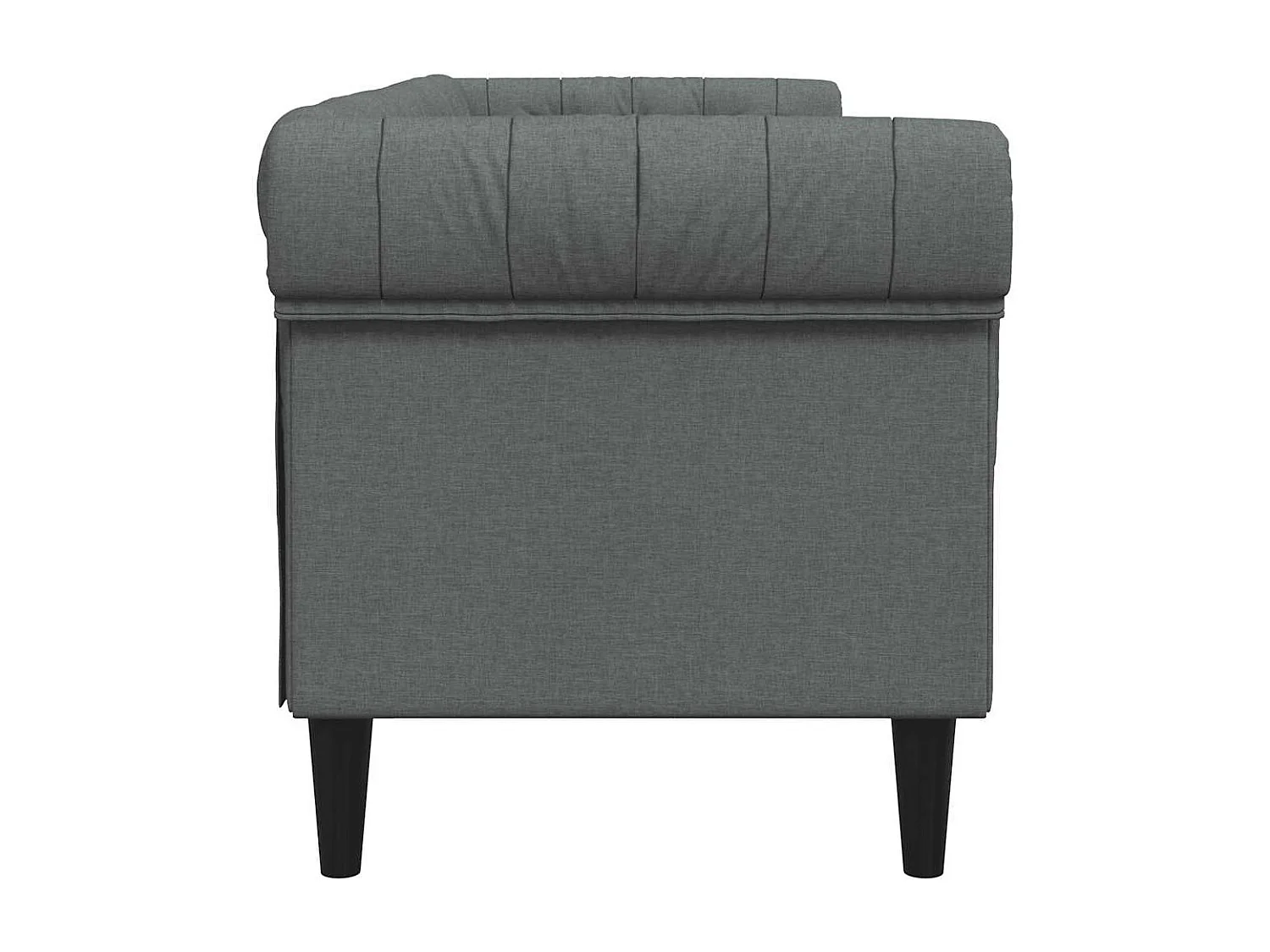 Sofá Chesterfield de 3 plazas en tela gris oscuro
