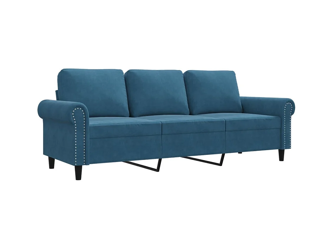 3-Sitzer-Sofa Blau 180 cm Samt