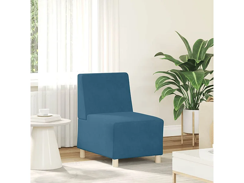 Canapé modulaire sans accoudoirs Bleu 55 cm Velours
