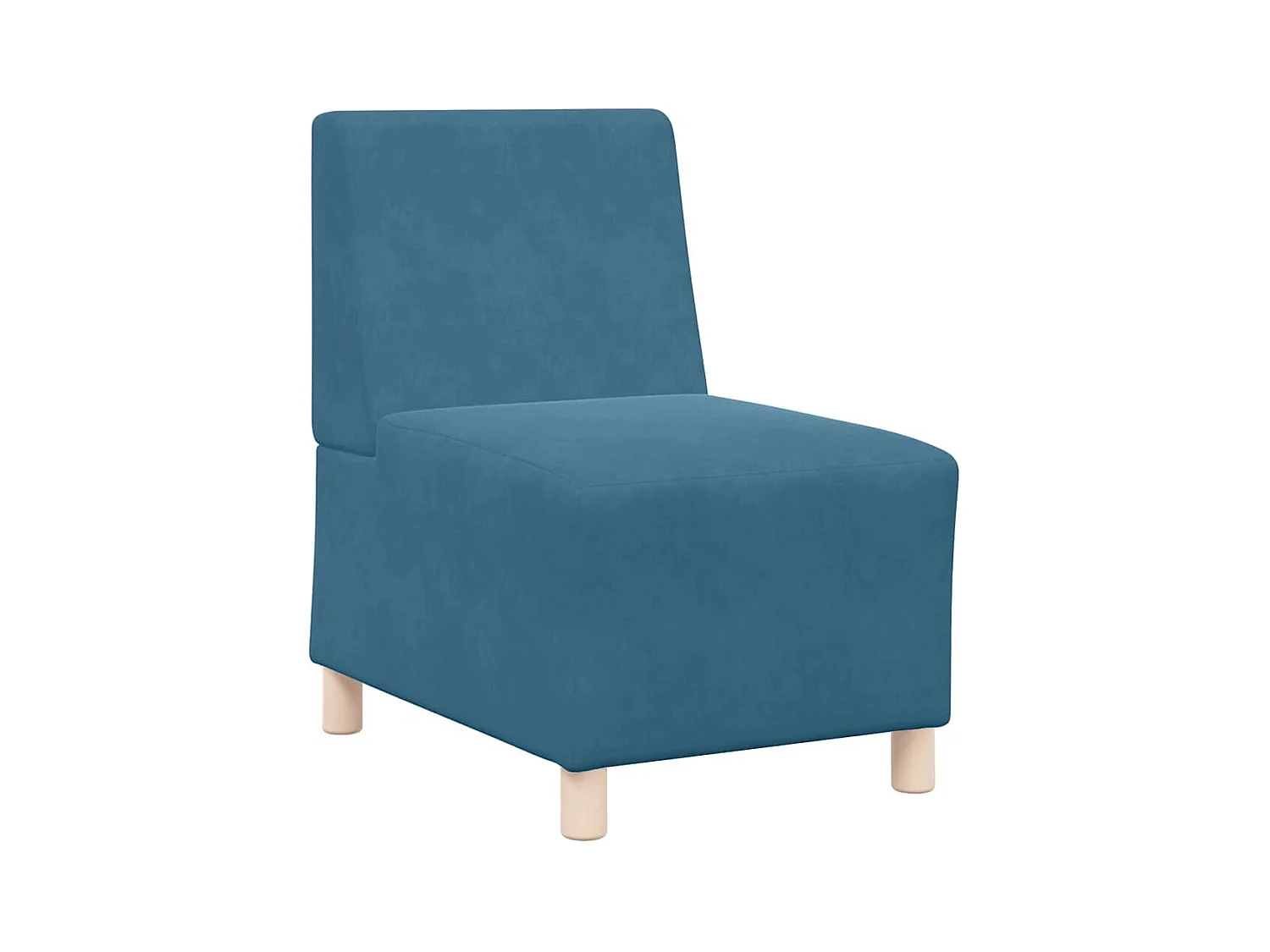 Modulares Sofa ohne Armlehnen Blau 55 cm Samt