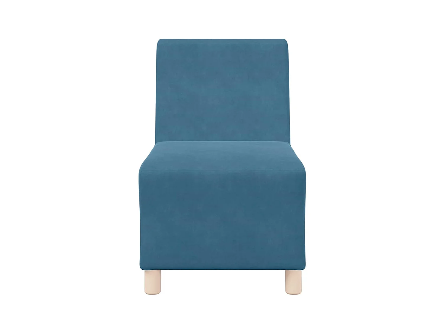 Modulares Sofa ohne Armlehnen Blau 55 cm Samt