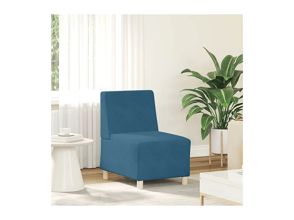 Canapé modulaire sans accoudoirs Bleu 55 cm Velours