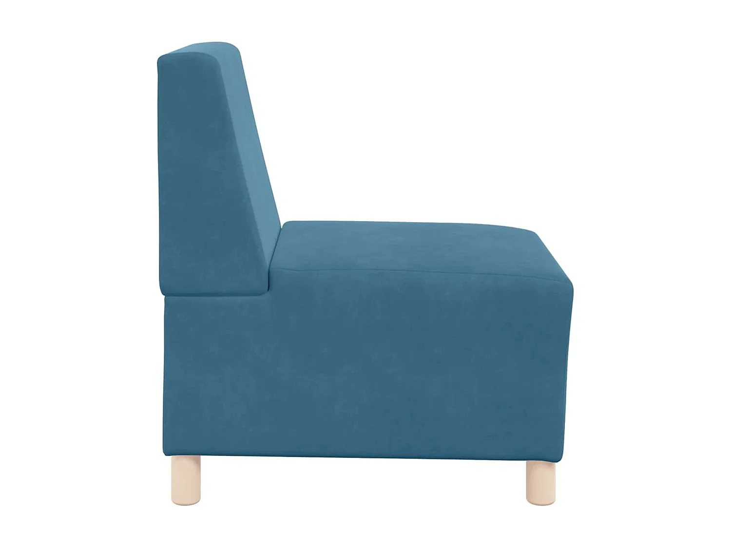 Modulaire bank zonder armleuningen Blauw 55 cm Fluweel