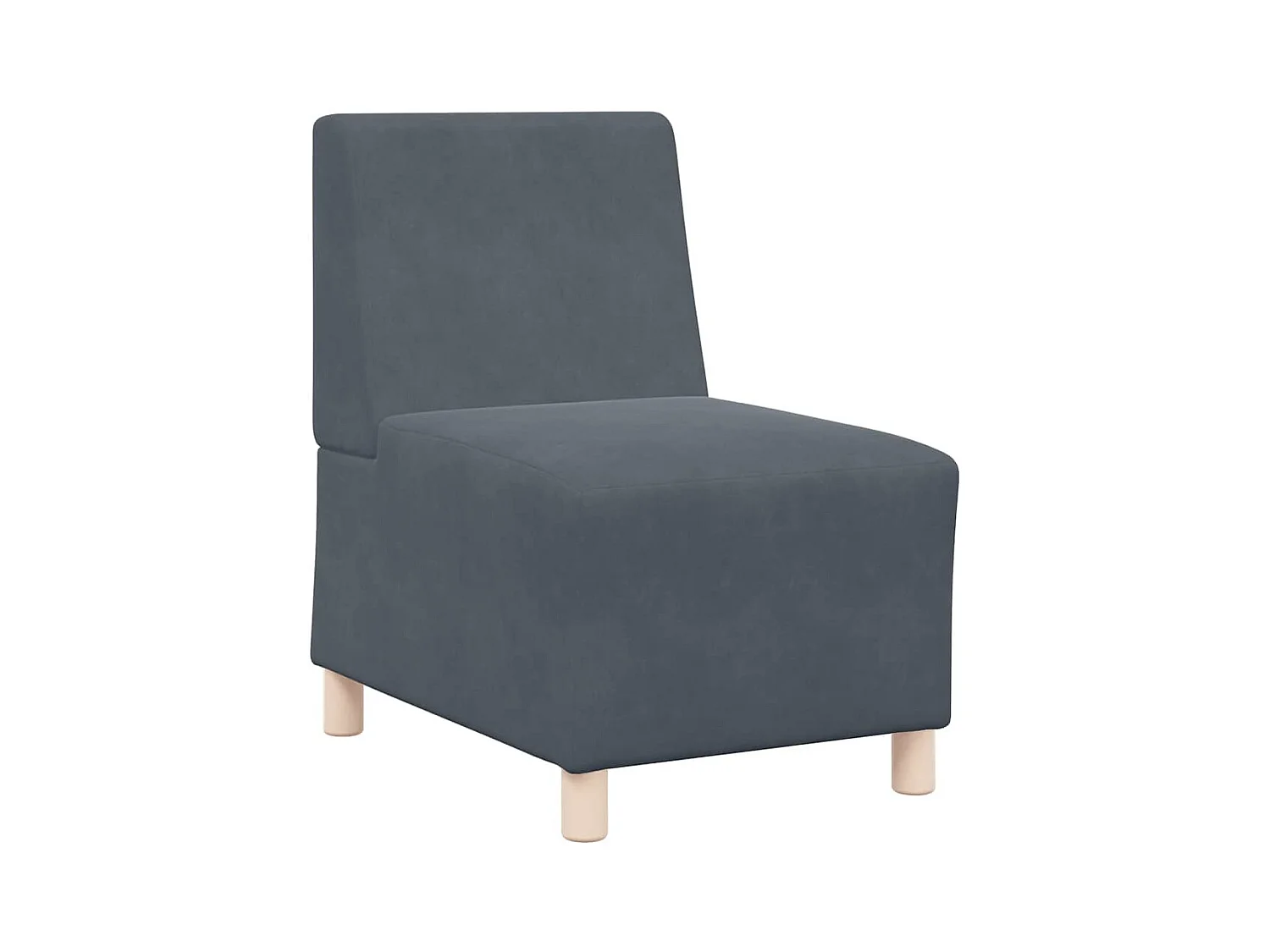 Canapé modulaire sans accoudoirs Gris foncé 55 cm Velours
