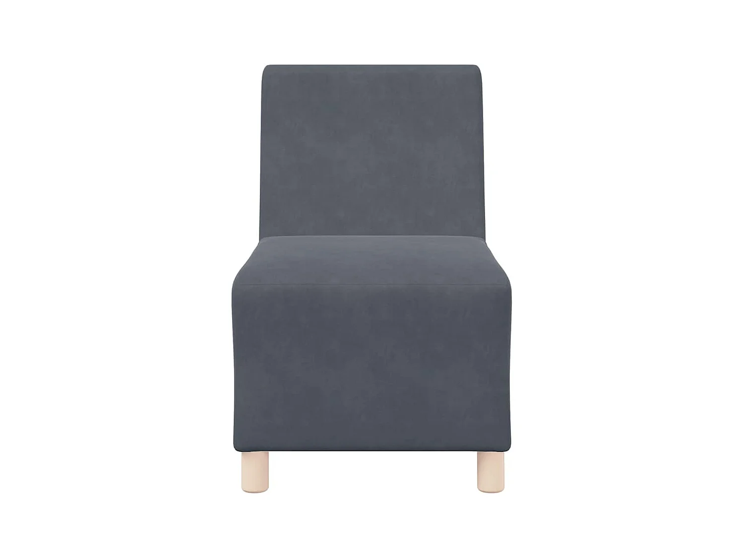 Canapé modulaire sans accoudoirs Gris foncé 55 cm Velours