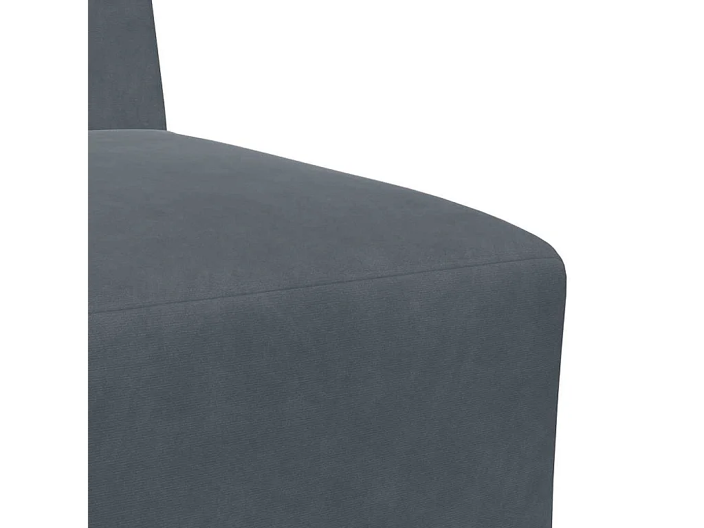 Canapé modulaire sans accoudoirs Gris foncé 55 cm Velours