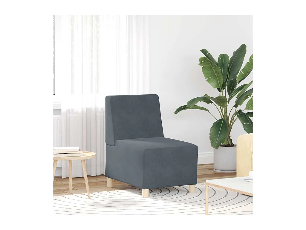 Canapé modulaire sans accoudoirs Gris foncé 55 cm Velours