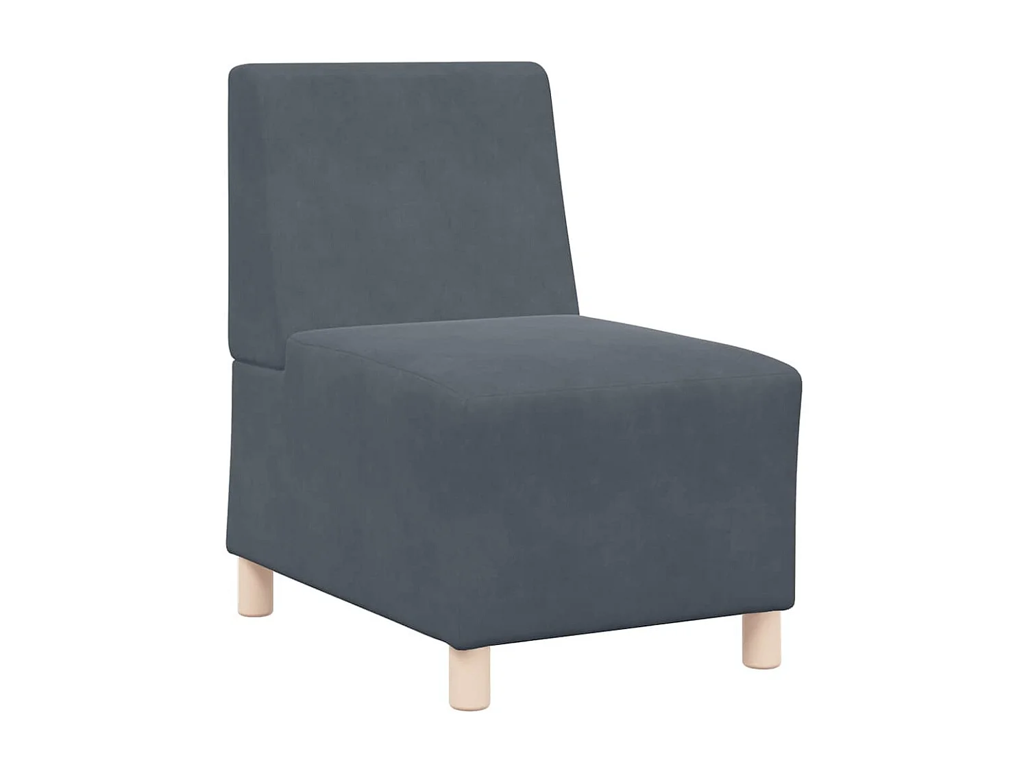 Canapé modulaire sans accoudoirs Gris foncé 55 cm Velours