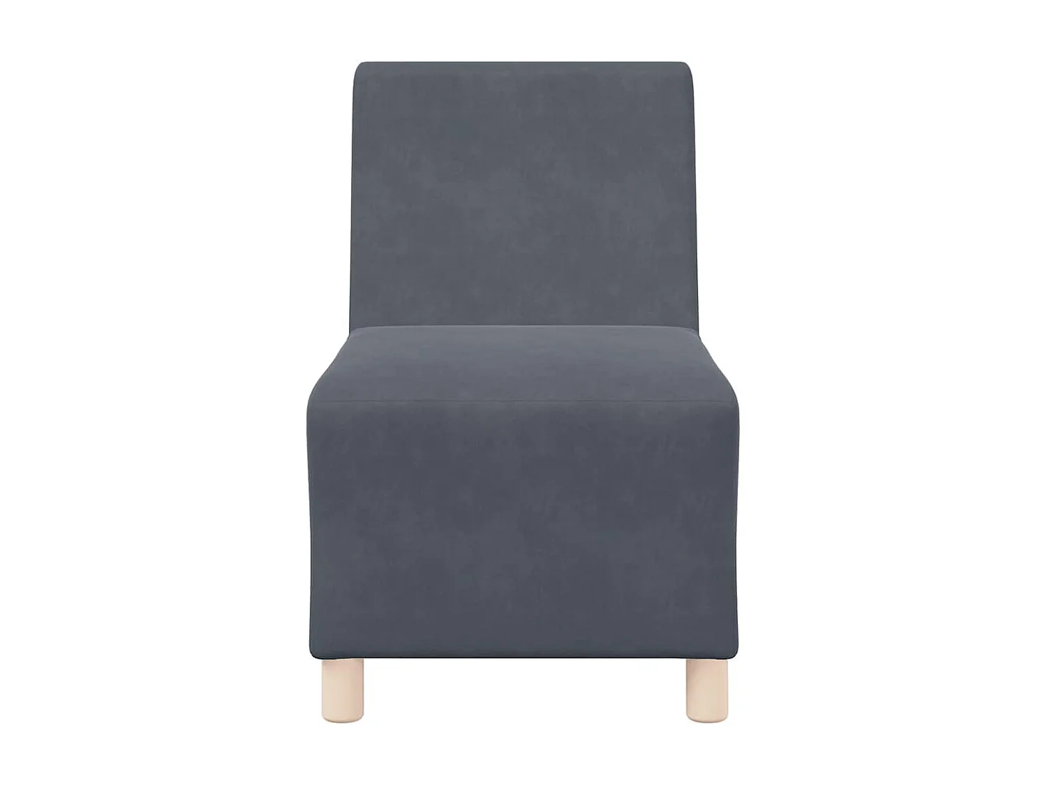 Canapé modulaire sans accoudoirs Gris foncé 55 cm Velours