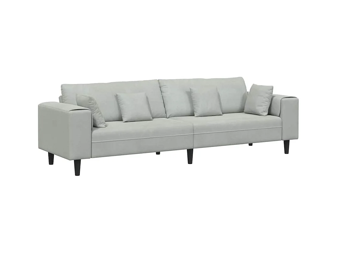 Canapé en velours avec coussin Gris clair 208 cm Velours