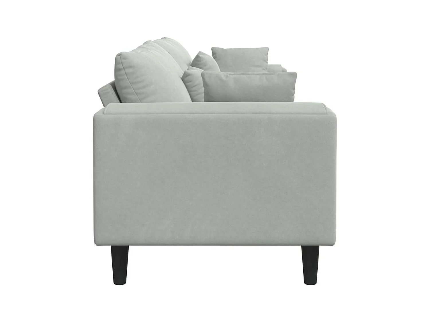 Canapé en velours avec coussin Gris clair 208 cm Velours