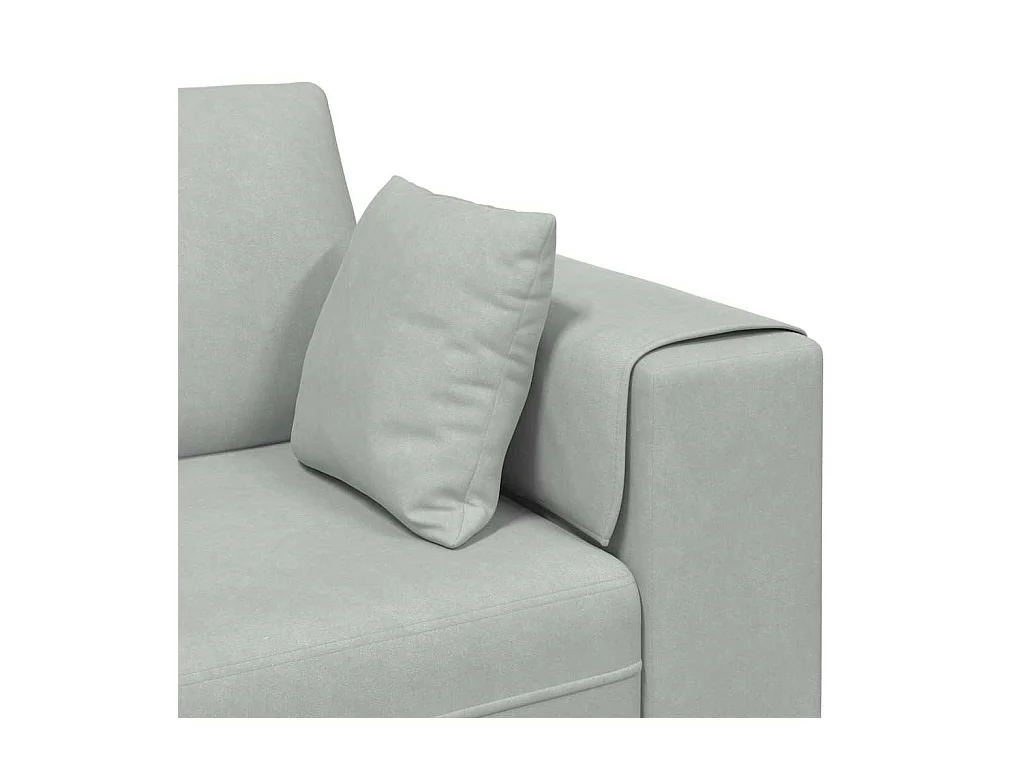 Canapé en velours avec coussin Gris clair 208 cm Velours