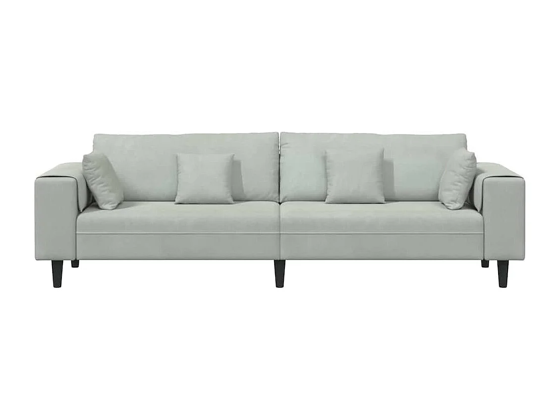 Sofá de terciopelo con cojín Gris claro 208 cm Terciopelo