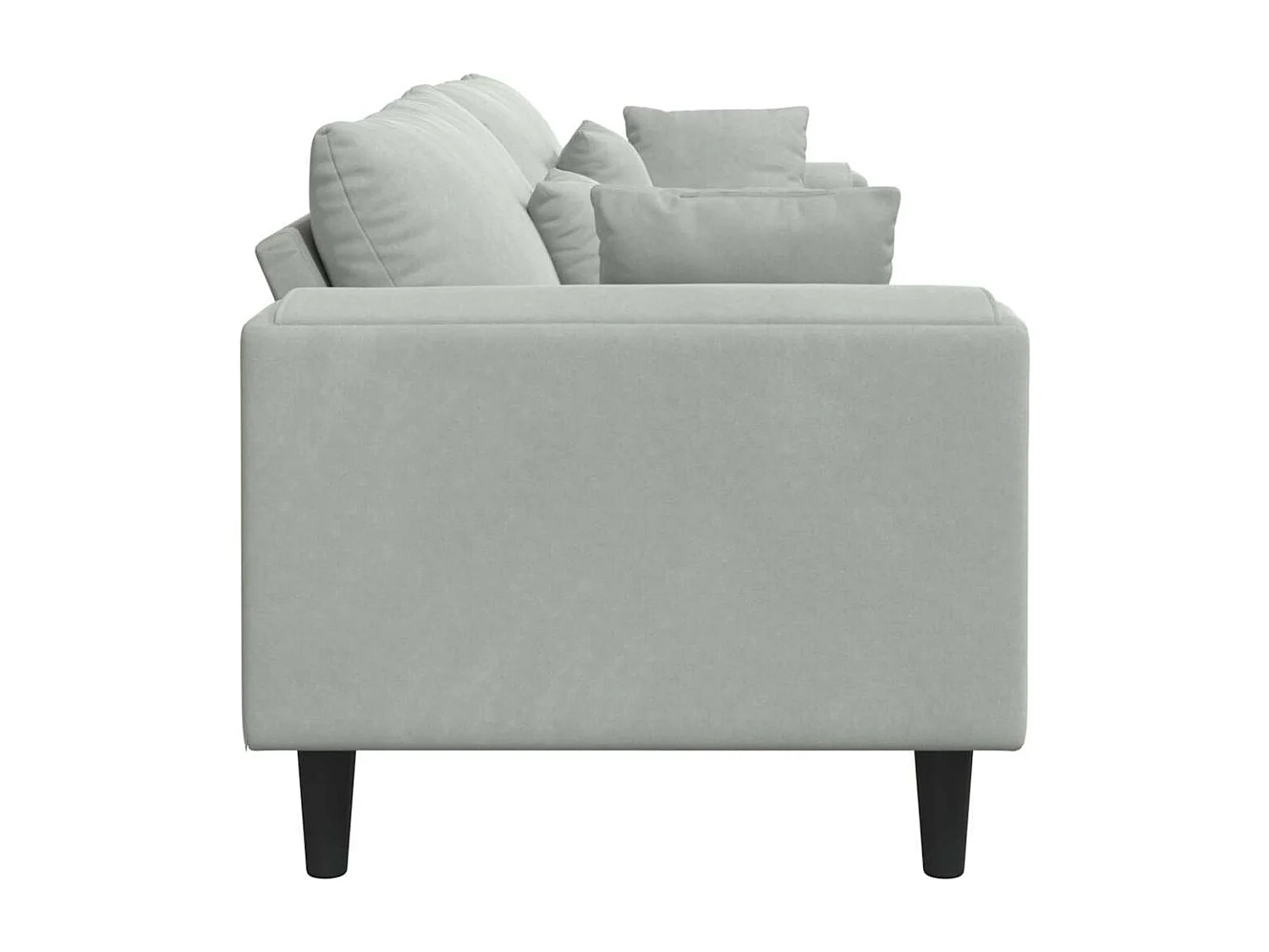 Sofá de terciopelo con cojín Gris claro 208 cm Terciopelo