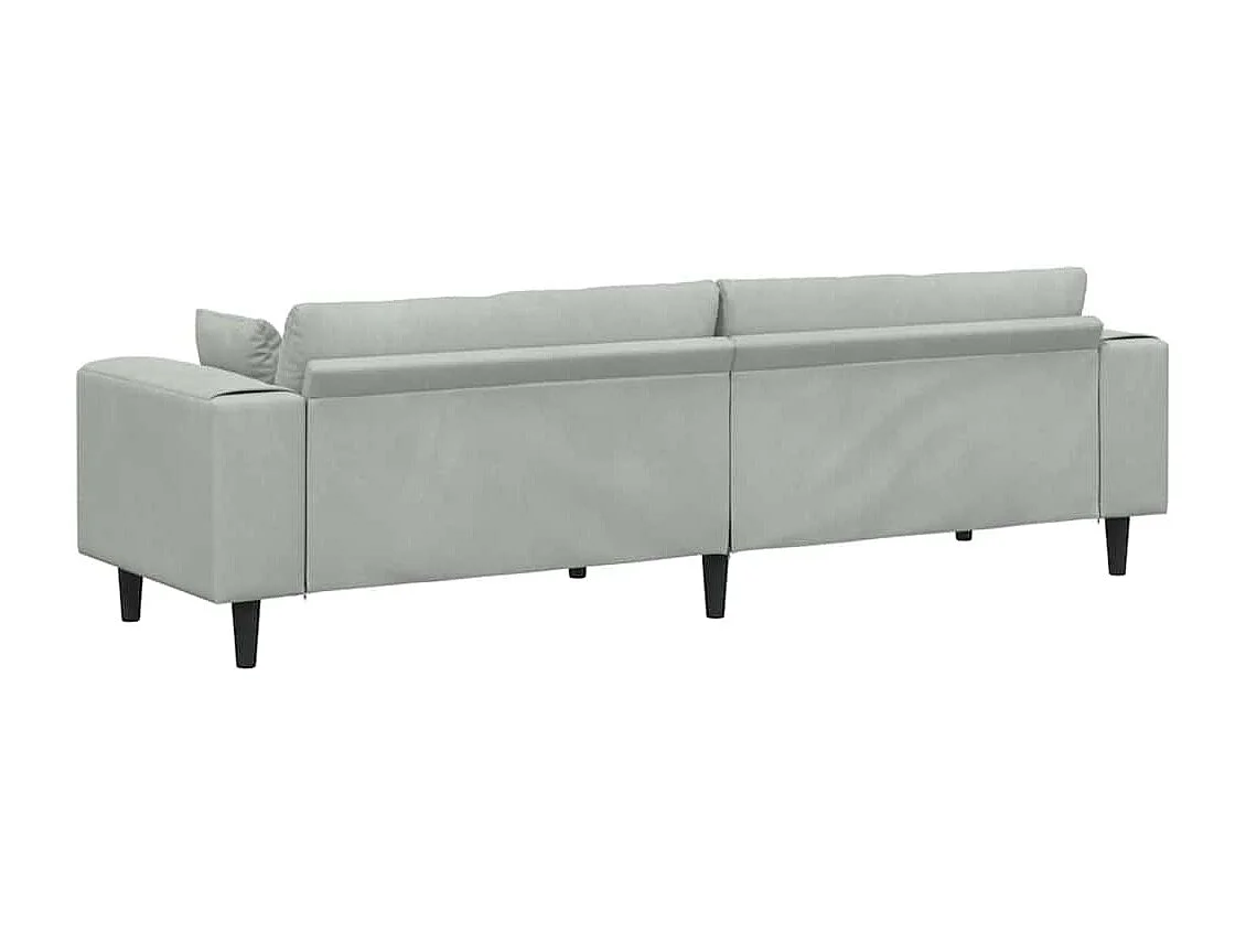 Sofá de terciopelo con cojín Gris claro 208 cm Terciopelo