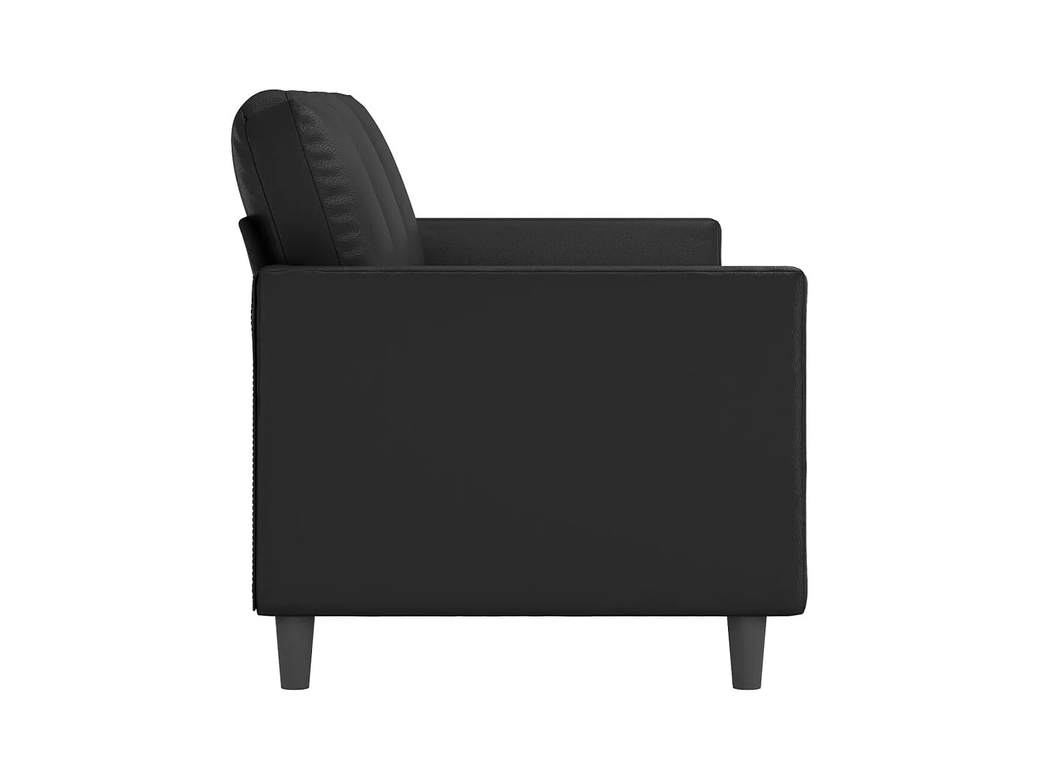 Divano 3 posti Nero 180 cm Similpelle