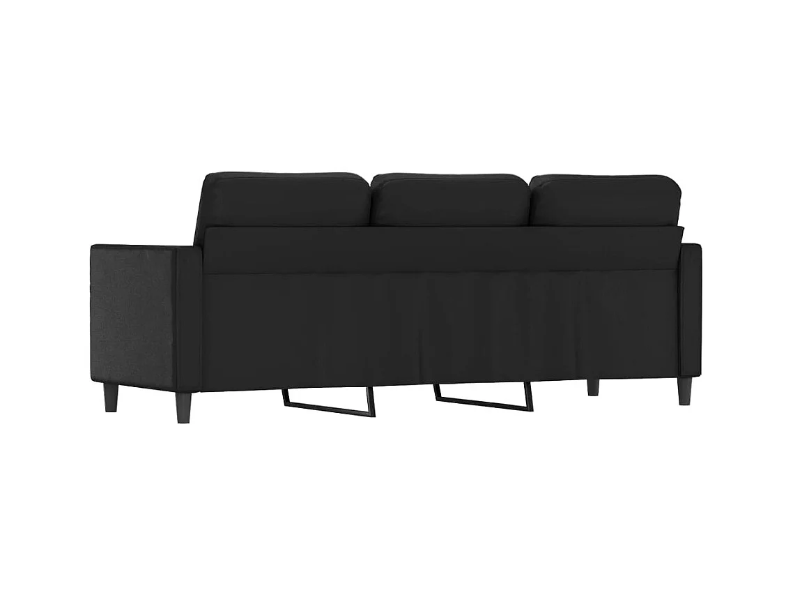 Divano 3 posti Nero 180 cm Similpelle