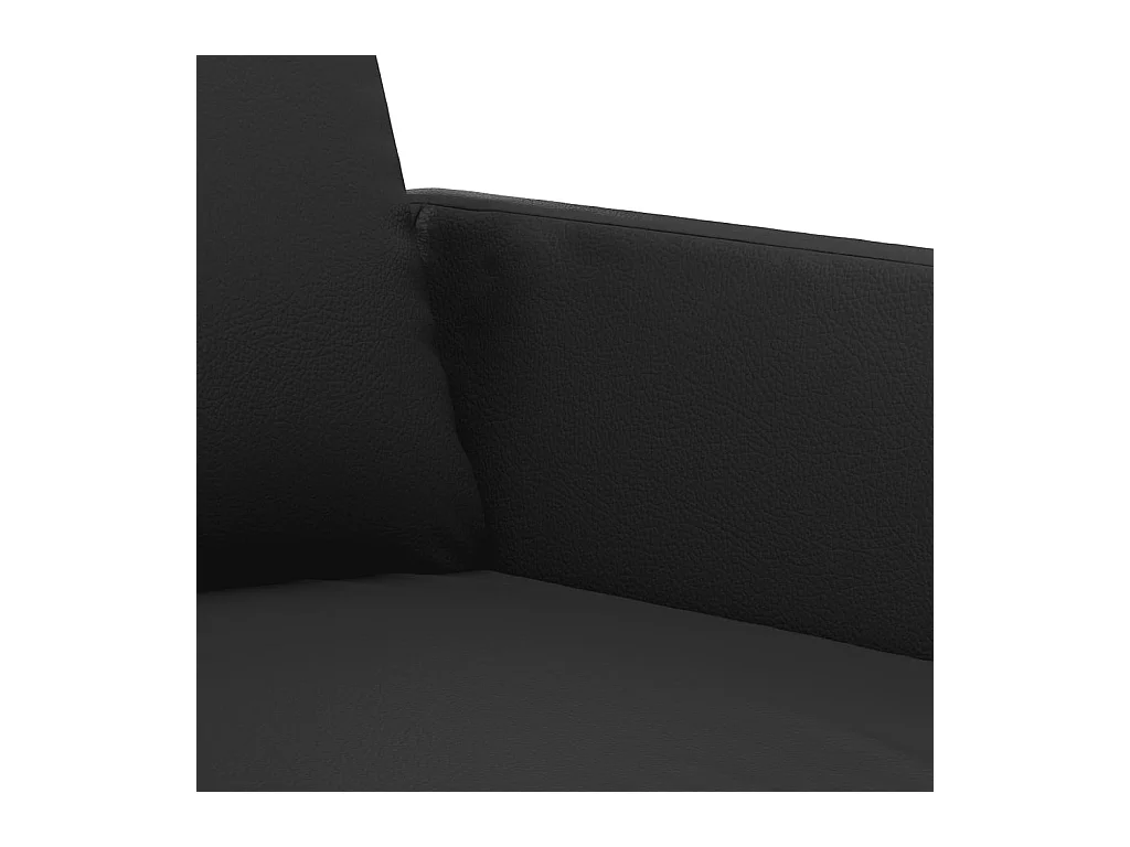 Divano 3 posti Nero 180 cm Similpelle