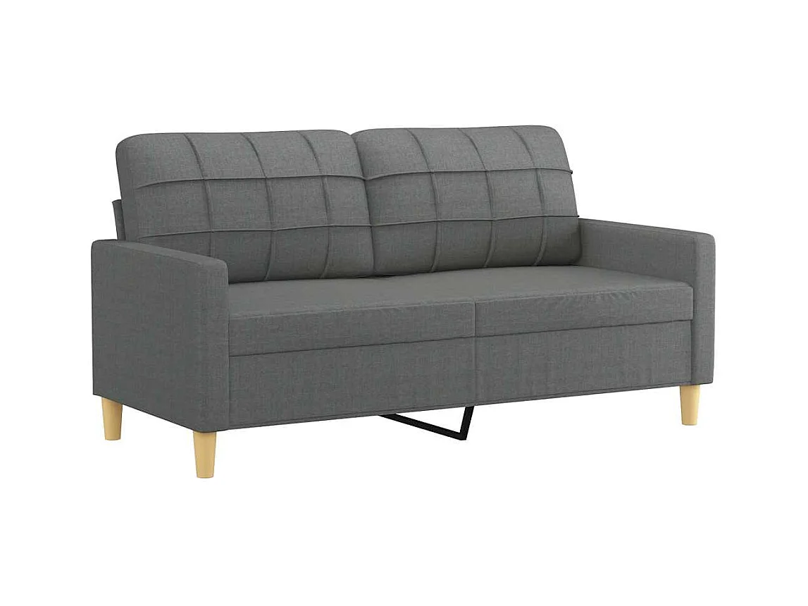Sofá 2 plazas Gris oscuro 140 cm Tela