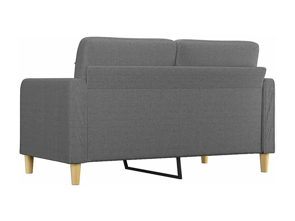 Canapé à 2 places Gris foncé 140 cm Tissu