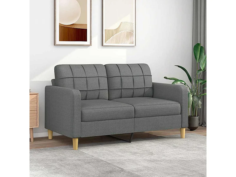 2-zitsbank Donkergrijs 140 cm Stof