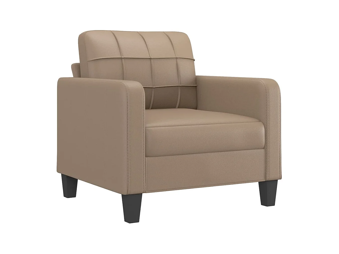 Fauteuil met voetenbank Cappuccino 60 cm Kunstleer