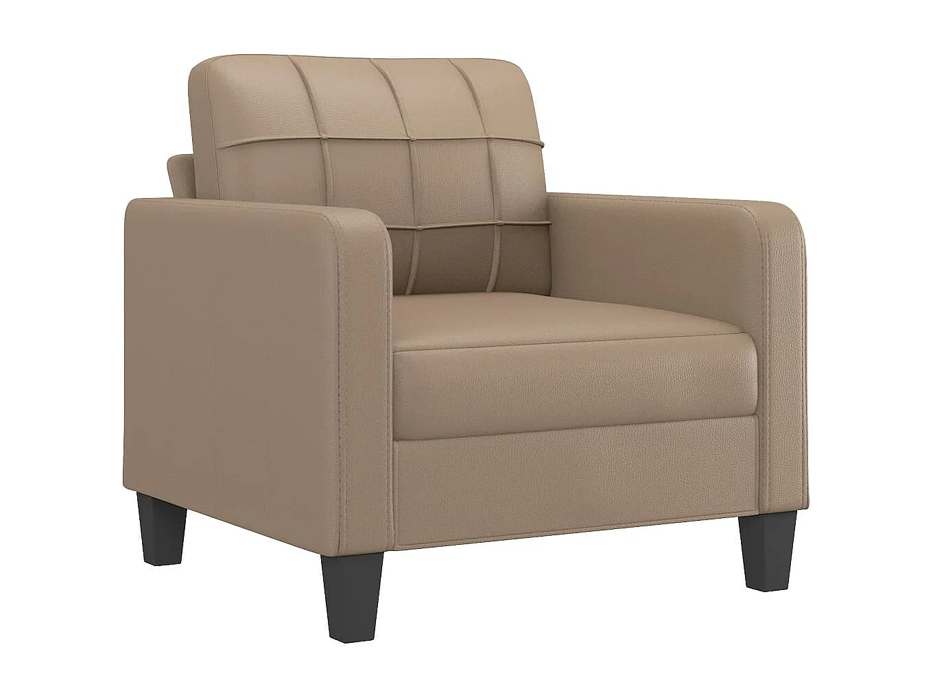 Sillón con reposapiés Cappuccino 60 cm Piel sintética