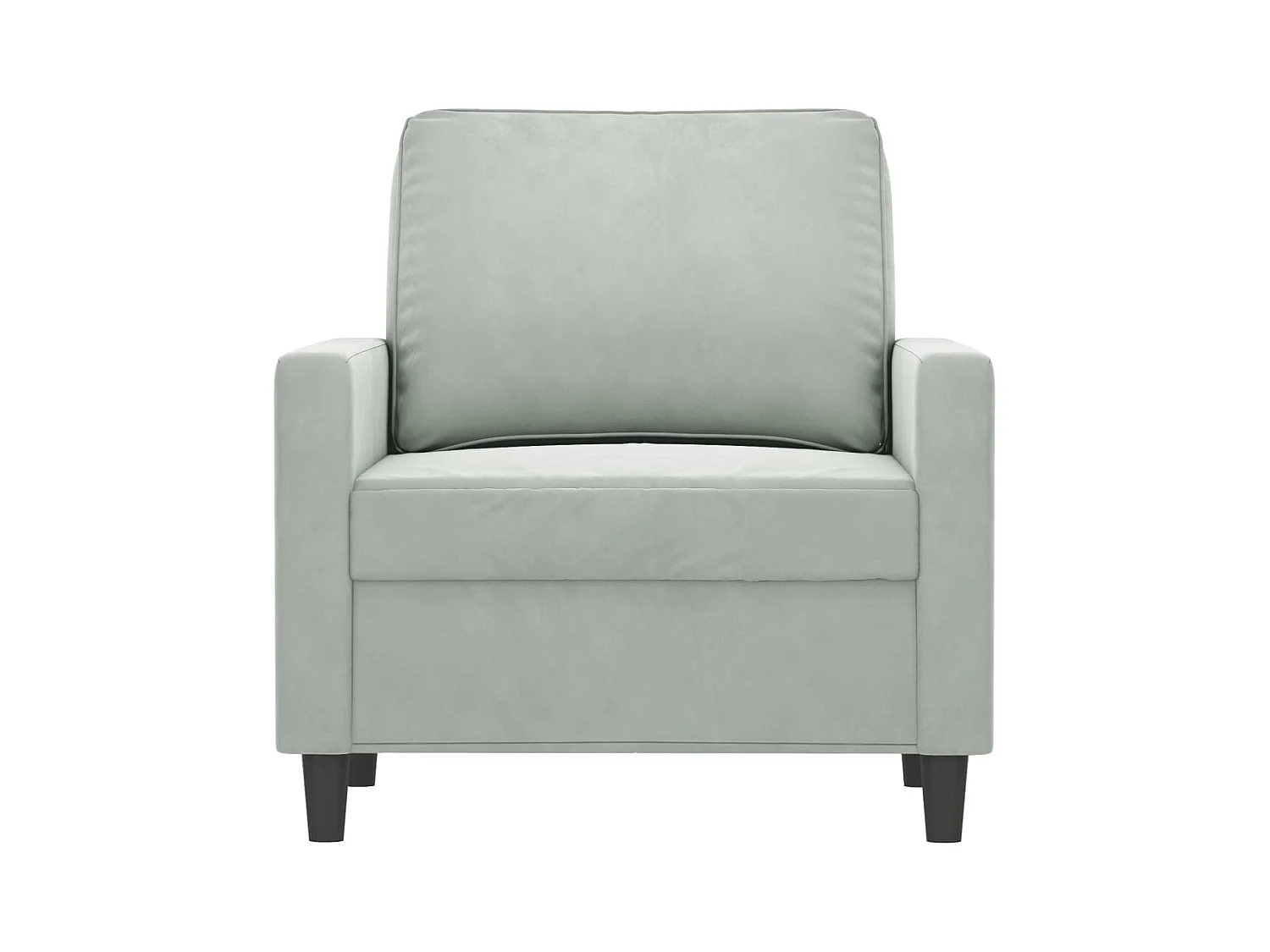 Lichtgrijze fauteuil 60 cm fluweel