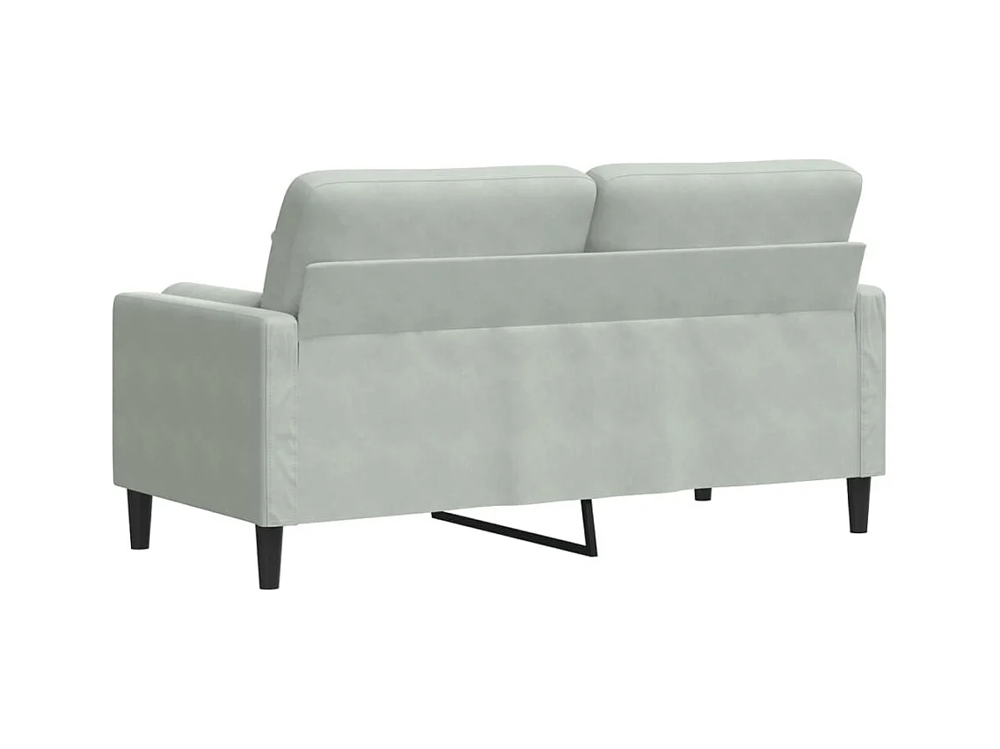 2-Sitzer-Sofa mit hellgrauen Kissen 140 cm Samt