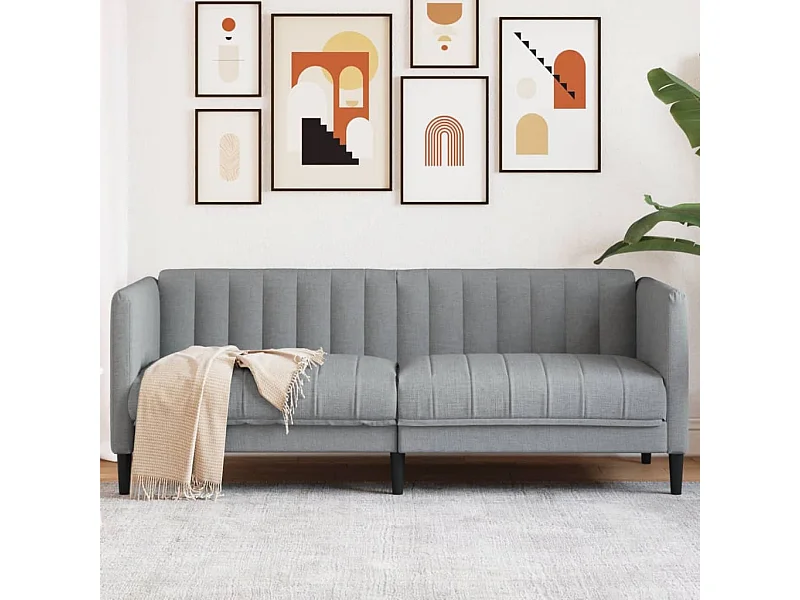 Lichtgrijze stoffen 2-zitsbank