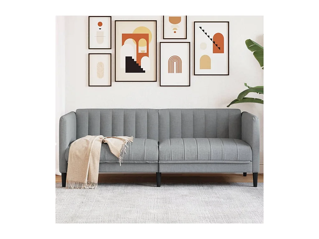 Lichtgrijze stoffen 2-zitsbank